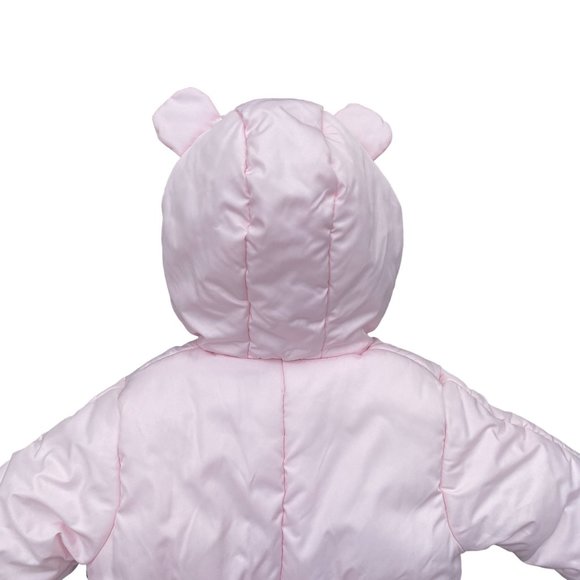 Just One You Baby Bear Quilted Puffer Pink One-Piece Infant Snowsuit-6-9 mos - Picture 11 of 15